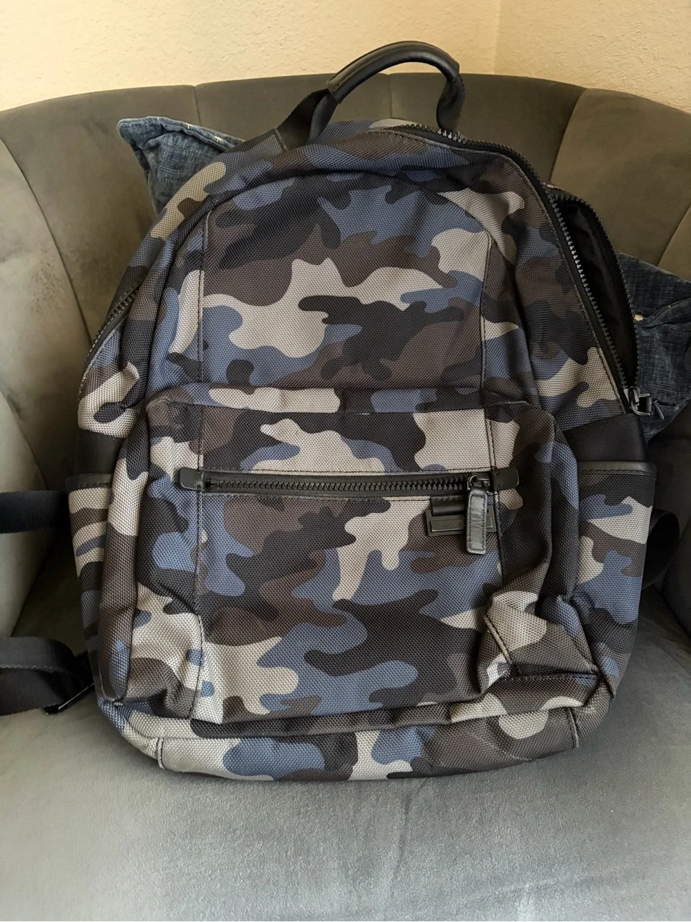 Michael Kors Men's Navy Gray Camo Backpack